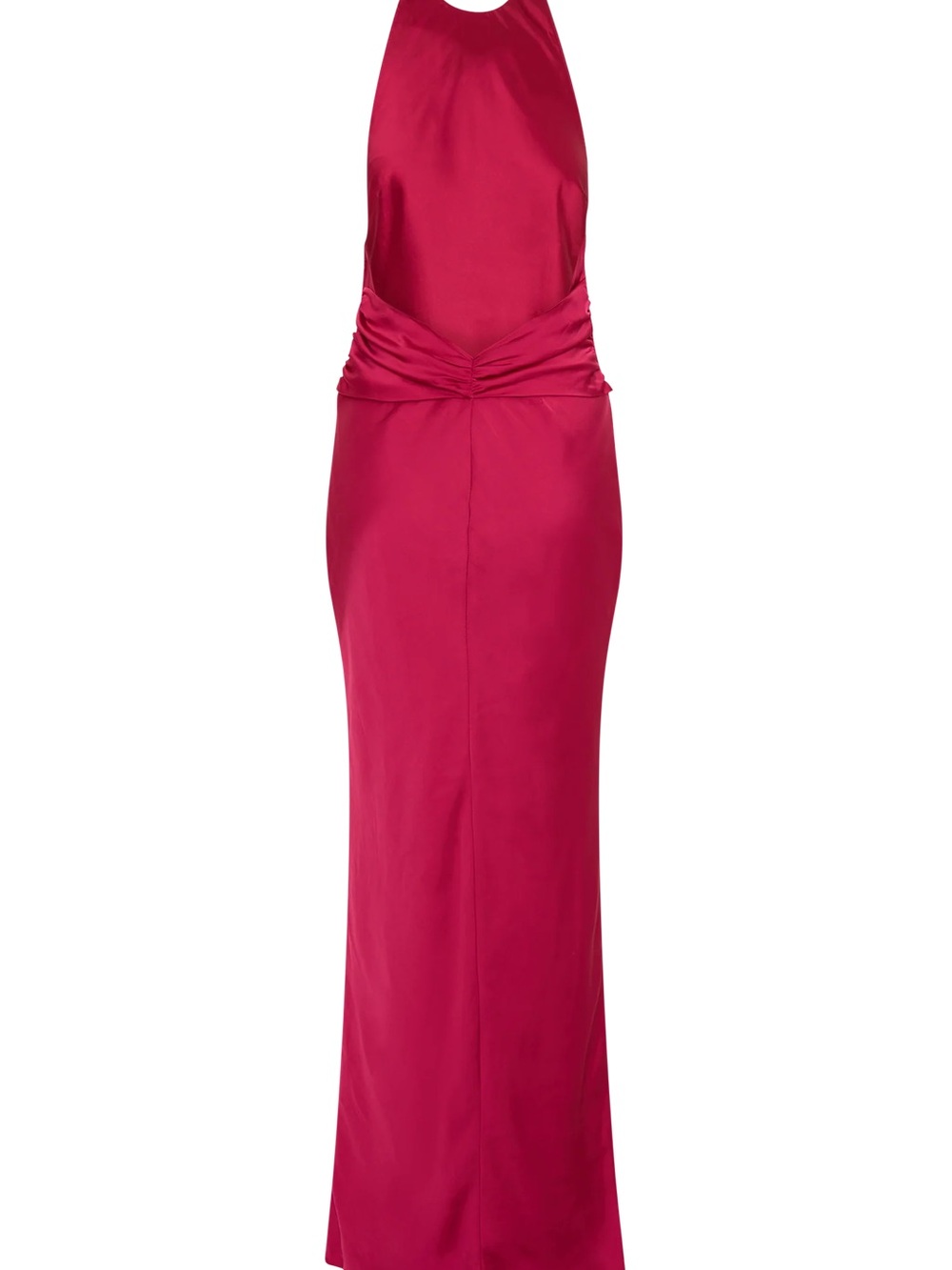 Never Worn- Meshki Rinna Satin Halter Maxi Dress - Pink Cherry - Picture 5 of 7